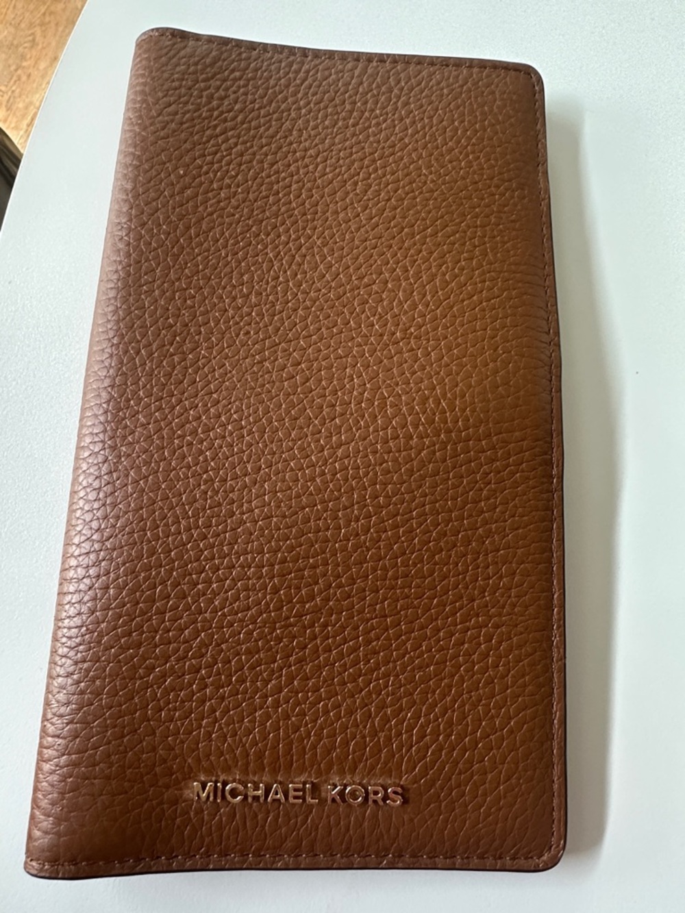 Michael Kors Men's Chestnut Pebbled Leather Travel Wallet